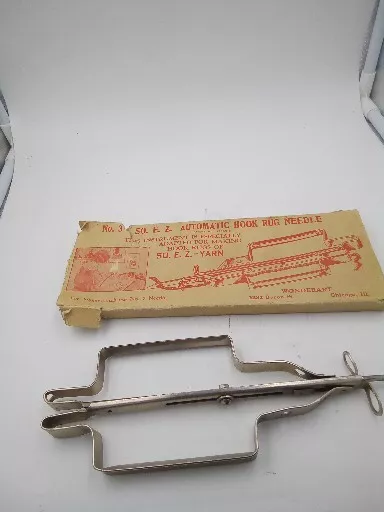 No. 3 SO. E.Z. Aguja de alfombra de gancho automática 1939 Wondert incluye caja