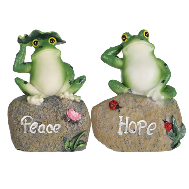 2 Pcs Resin Frog Ornament Child Miniature Figurine Kids Car Toys