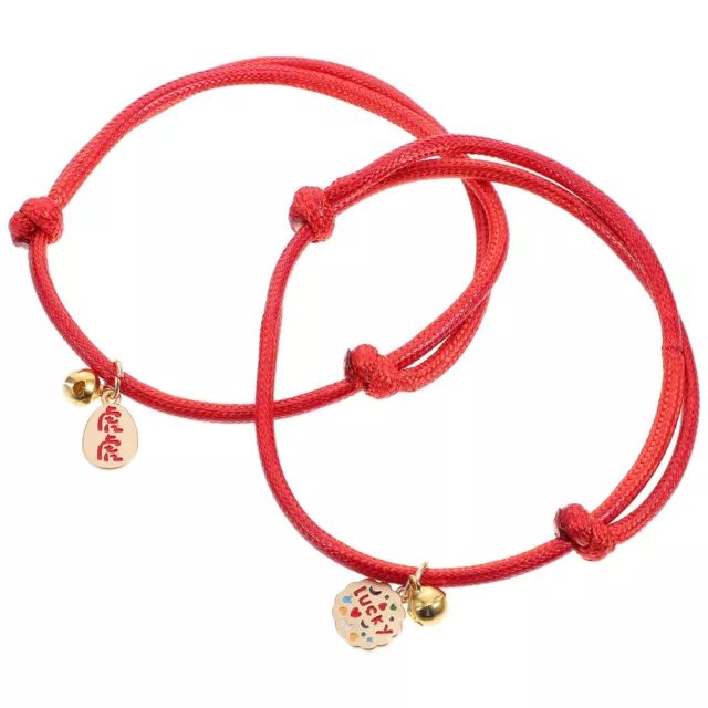 2 Pcs Rouge La Laine Année De L'animal Compagnie Du Collier Tigre Chat