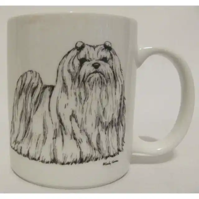 Shih Tzu Coffee Mug Cup Rosalinde Made USA Dog Puppy Friend Signed Art Animal