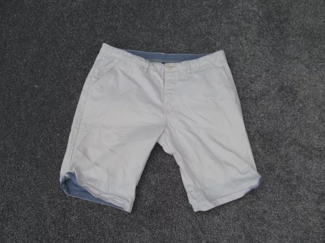 Pantalones Cortos Estado Madera Cedro Para Hombre Talla W34 L10 Crema Chino Delgado Botón Informal