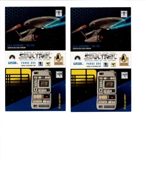 1996 SkyBox STAR TREK 30 Years Phase One Enterprise 2-PANEL PROMO CARDS-2 COPIES