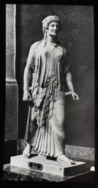 ANTIQUE Glass Magic Lantern Slide ROMAN STATUE OF DIANA POMPEII C1910 PHOTO