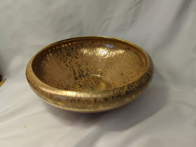 Vintage 50s Stangl Granada 22k Gold Hand Painted Mid Century Modern Bowl #3980