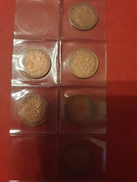 1 Pfennig Münzen 46 Stück von 1948 bis 1991 fast komplett 3