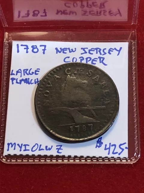 1788 new jersey copper Colonial Large Planchet Nice Quality Huge Flan