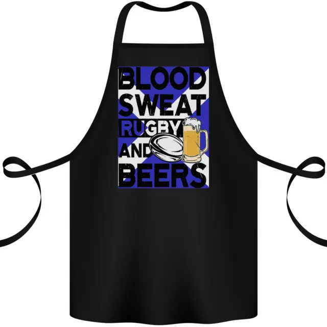 Blood Sweat Rugby and Beers Scotland Funny Cotton Apron 100% Organic