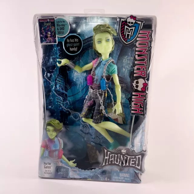Monster High Doll Porter Geiss Haunted Student Spirits in Box Mattel 2014 NIB