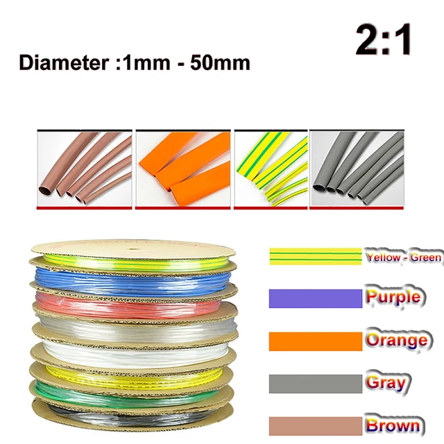 Tuyau Thermorétractable Gris 2:1 - Diamètre 1 à 50 Mm, Pour Isolation électrique