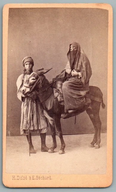 Photo CDV Vieil homme en turban habitant du Caire circa 1865 Egypte
