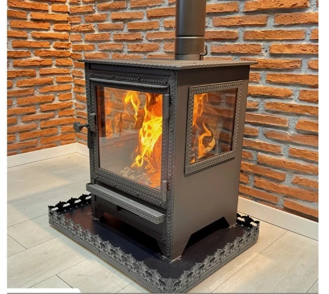 Cheminée De Jardin HWC-F71 En Fonte - 92x41x41 Cm, Grille De Protection 360°, Avec Tisonnier Et Couvercle - Pour Terrasse, Extérieur