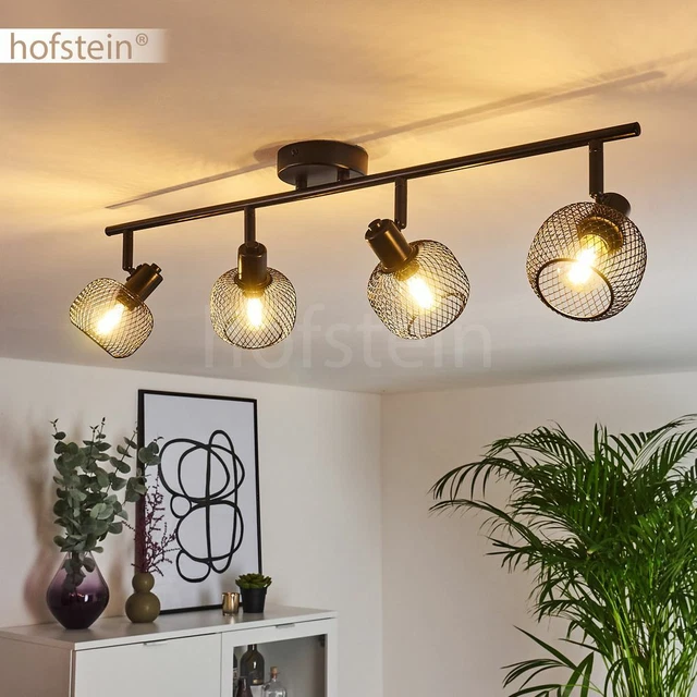 Lustre Suspendu à 3 Lumières - Plafonnier Design Métal Noir Pour Salon, Chambre, Cuisine - Ampoules E27 - 11