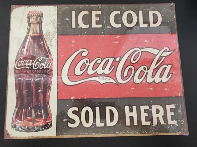 coca-cola-ice-cold-coca-cola-sold-here-tin-metal-sign-coke-7-50