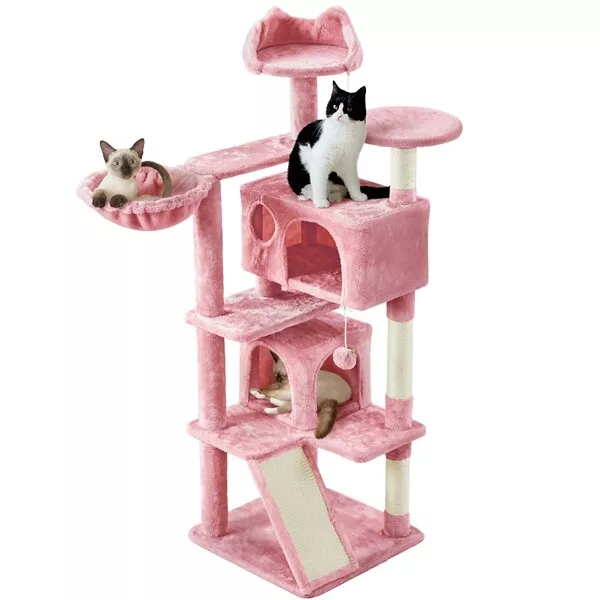 Rascador para Gatos 144,5 cm Árbol para Gatos Medinos Castillo Juego de Gatos