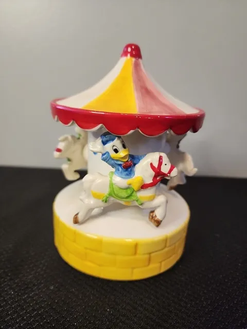 Rare Vintage 60-70 Walt Disney Production Japan Musical Porcelain Merry-go-round