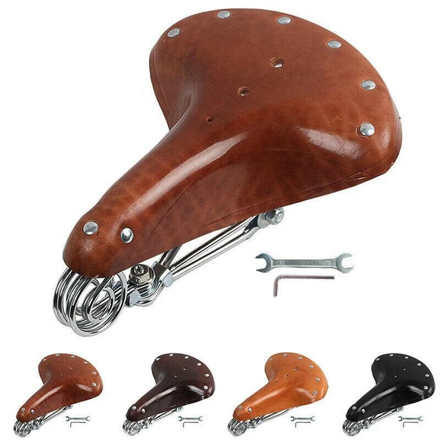 SELLINO SELLA BICI Bicicletta Vintage Epoca Vera Pelle Universale - Main Image