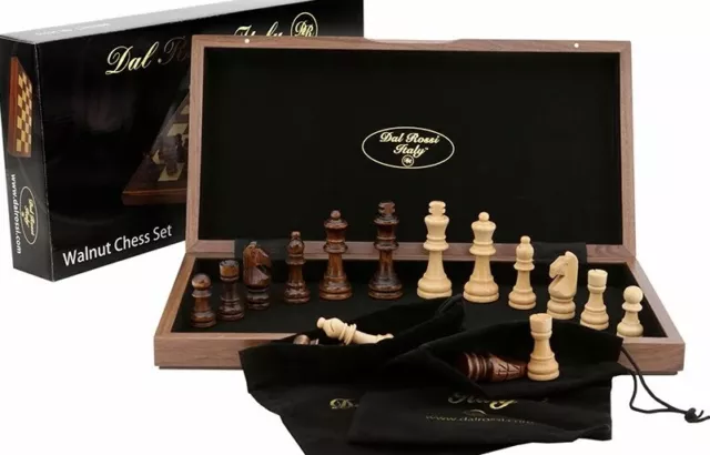 Quality DAL ROSSI Wooden Chess Set 15" Family Board Game Easter Gifts