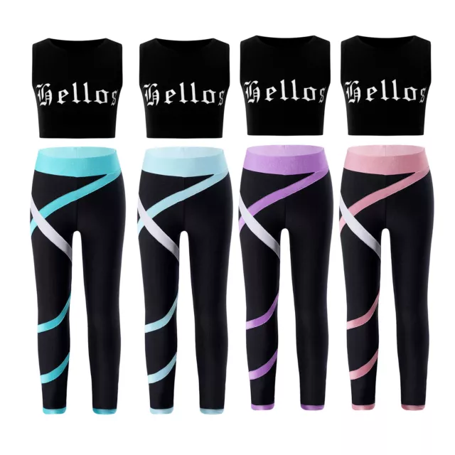 Abbigliamento sportivo bambino palestra allenamento tuta top con pantaloni set pantaloni