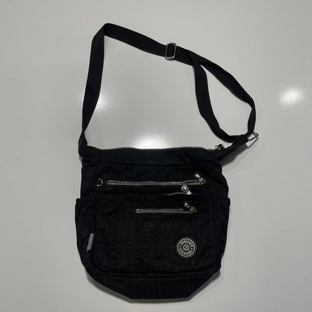 Jinqiaoer Crossbody Shoulder Bag Zip Lock 5 Pockets Adjust Strap Black EUC