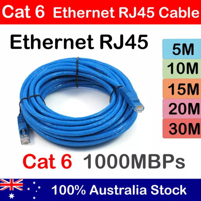 5m 10m 15M 20m 30m 50m Cat6 Network Ethernet Cable Lan Cables 100M/1000Mbps AU
