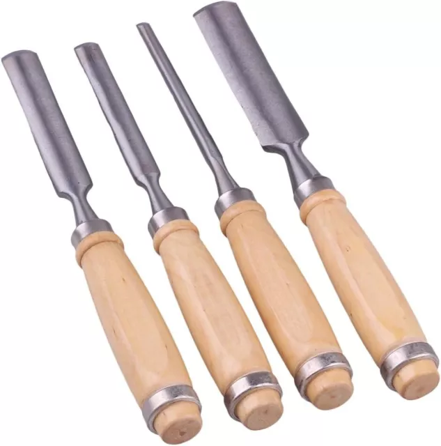 4pc Carving Firmer Gouge Semicircle Wood Chisel Set DIY Woodworking Carpentry