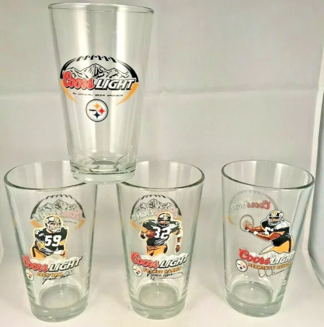 Pittsburgh Steelers Coors Light Beer Pint Glass 16 Oz