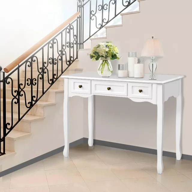 Artiss Console Table Hallway Side Dressing Entry Display 3 Drawers White