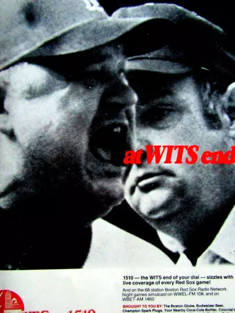 Don Zimmer Boston Red Sox Vintage Rhubarb WITS END 1510 Original 1978 Print Ad