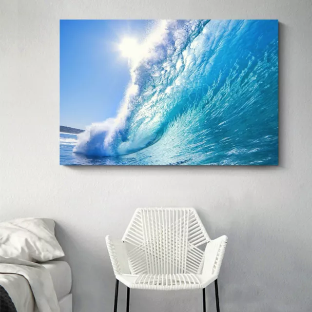 Stretched Canvas prints seascape print Sun Beach in wave ocean view sea waves