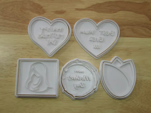 Mother's Day Cookie Cutter & Embosser For Fondant Playdough. Lots of designs