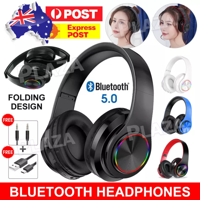 Wireless Headphones Bluetooth Noise Cancelling Stereo Earphones Over Ear Headset