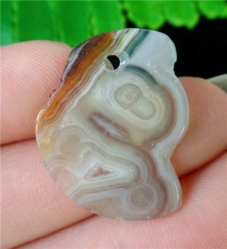CABOCHON AGATE CRAZY LACE, Pierre fine d'AGATE du MEXIQUE, Pendentif Gemme Agate