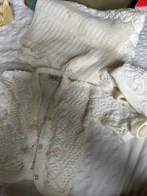 Vintage Baby Blanket And Sweater Set