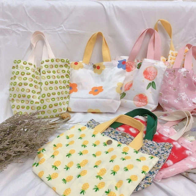 Borsa a mano pieghevole donna morbido cotone con bottone a scatto shopping ambiente