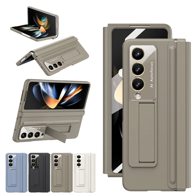For Samsung Galaxy Z Fold5 4 Leather + Screen Hinge Protective Stand Case Covers