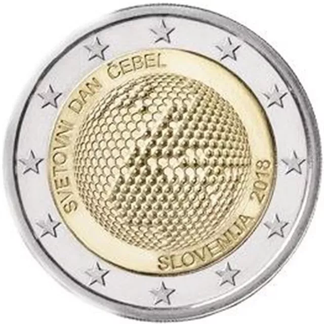 Slovenia  2018 - 2  Euro Commemorativo Giornata Delle Api   Fdc- Unc