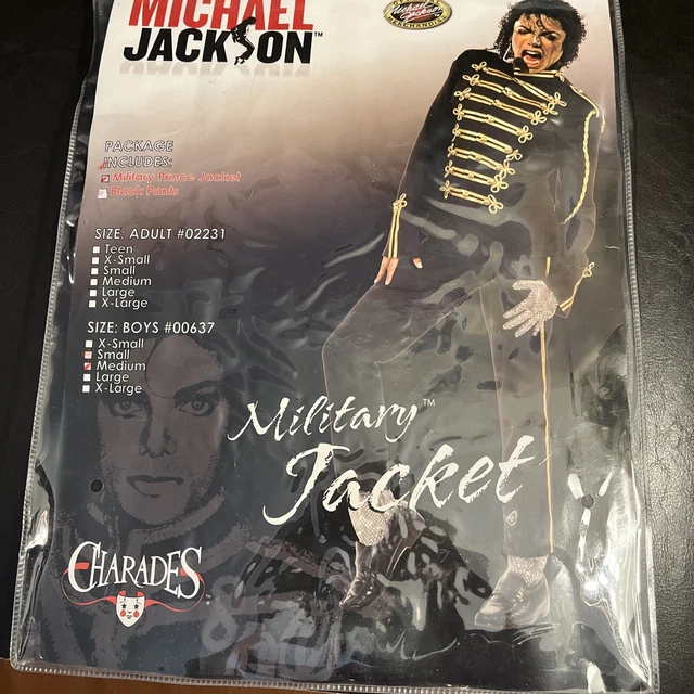Charades Rubies Michael Jackson Military Jacket BLACK Costume Boy MED 2009 New