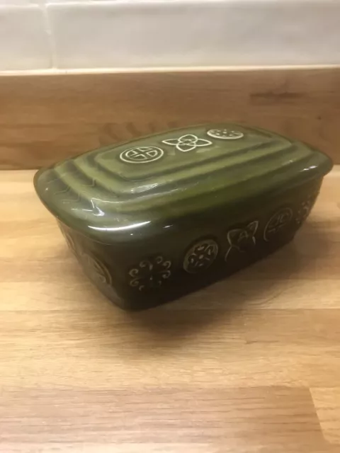 Vintage Lord Nelson Green Celtic design Butter Dish