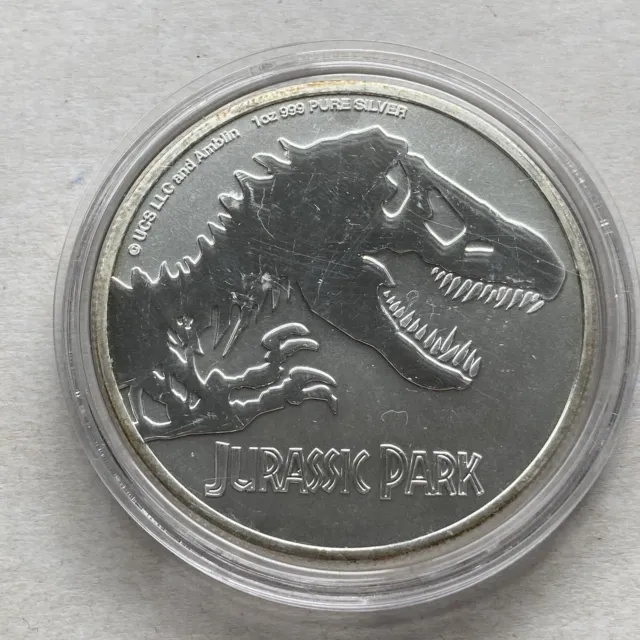 2020 NIUE $2 Jurassic Park 1oz Silver BU Coin in Capsule ONLY 10,000