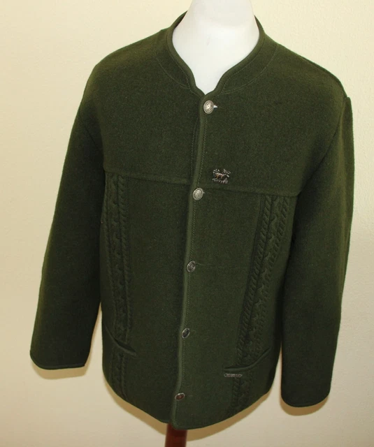 MISSON STRICK ZOPF  WOLLE TIROLER TRACHTEN WALK JACKE OKTOBER FEST ca Gr. 54