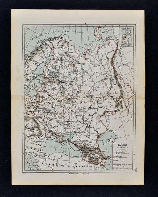 1885 Cortambert Map - Russia in Europe - Moscow St. Petersburg Poland Ukrane