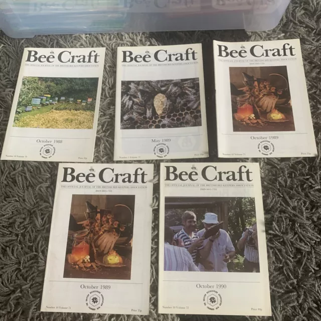 Vintage Bee Craft Bee Keepers Association Booklets / Magazines X 5 1980/1990s