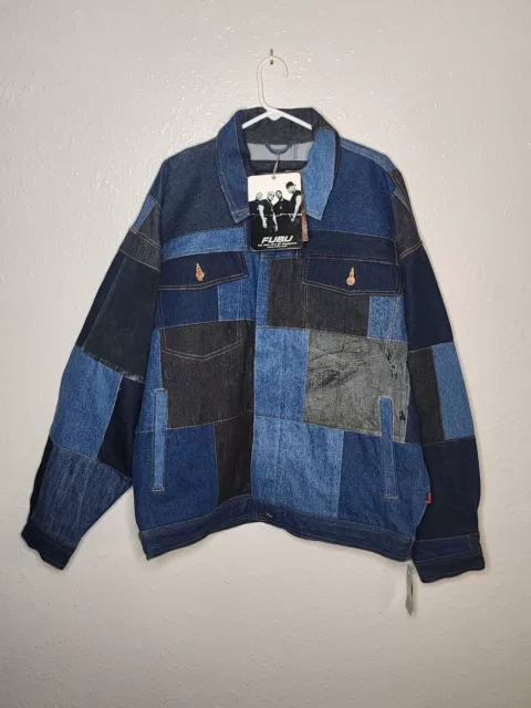 Vintage 90’s FUBU Collection Patchwork Denim Jacket Size 2XL XXL Y2K