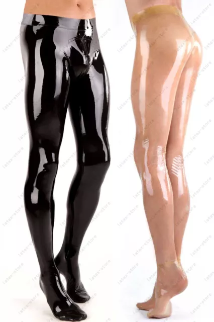 070 Latex Gummi Rubber Man crotch zip Leggings Trousers Pants socks customized