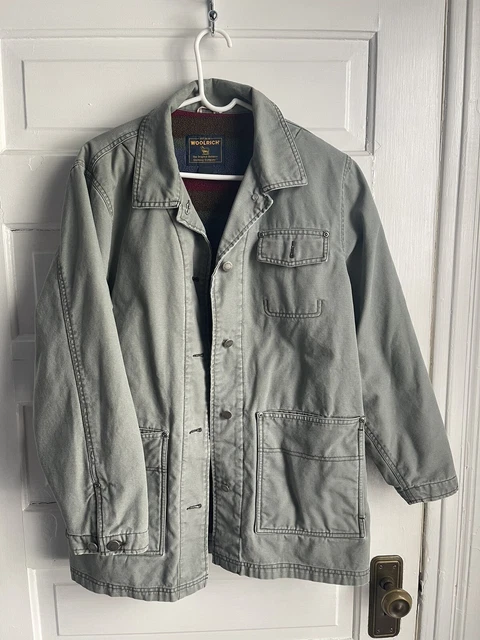 Vintage Woolrich Chore Jacket Large Brown Barn Coat Southwest Blanket Lined Cozy