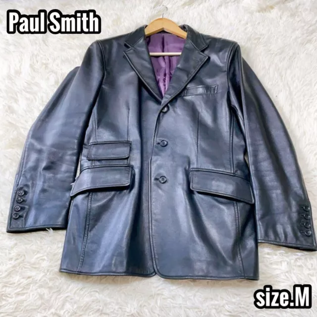 Paul Smith Jacket Men's Size M Genuine Cowhide Leather Black