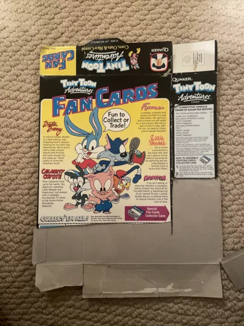 1990s Vintage Quaker *New* Tiny Toon Adventures Incomplete Cereal Box 2