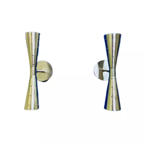 3 "Chrome Cone Wall Sconce Many Finish Choices wall sconce Cast Brass