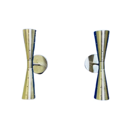 3 "Chrome Cone Wall Sconce Many Finish Choices wall sconce Cast Brass