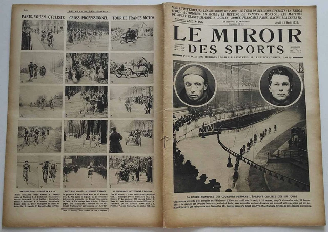 le miroir DES SPORTS 1 décembre 1921 (Couverture souple